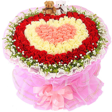 鲜花速递_久久爱 （粉玫瑰、白玫瑰、红玫瑰 爱情 友情 生日 朋友 七夕 情人 圣诞）